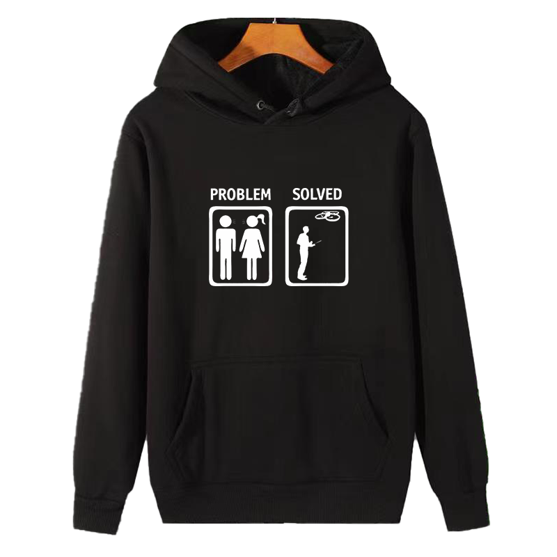 Winter Clothing Essentials For Men - Problem Çözüldü Moda Grafik Baskılı Kapüşonlu