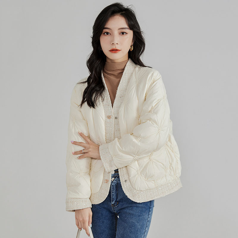 Winter Clothing Trends - Sonbahar Kış Aşağı Ceket V Yaka