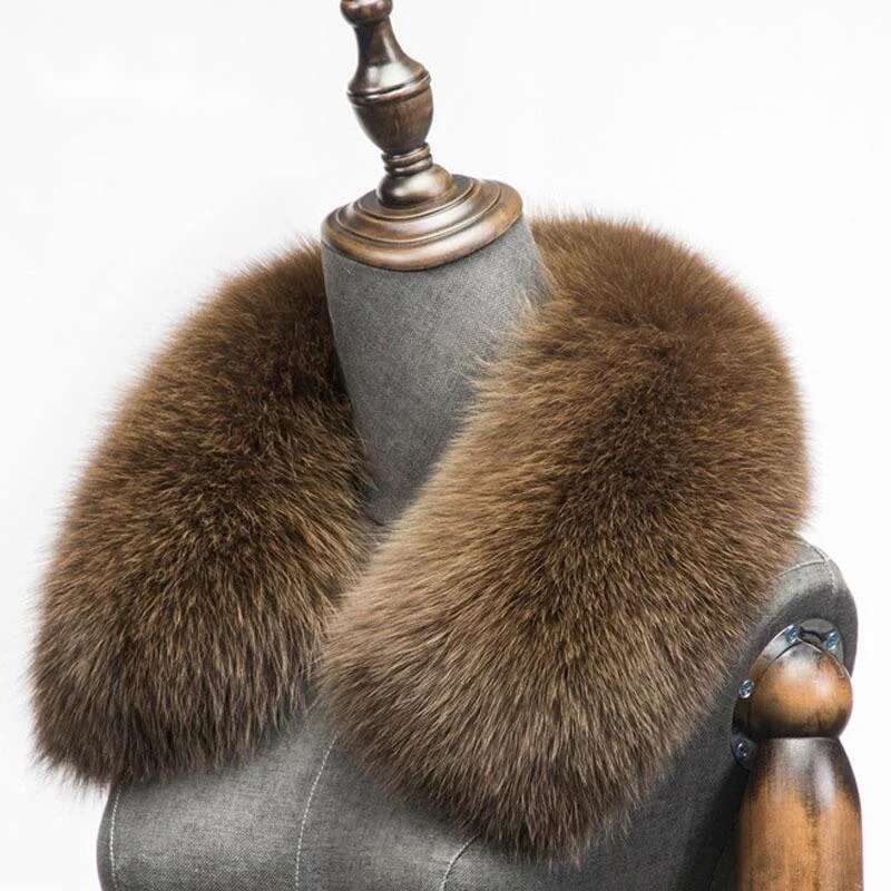 Winter Clothing Matching - Kış Doğal Tilki Kürk Eşarp Kare