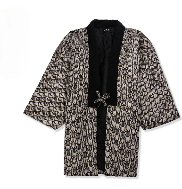 Traditional Winter Japanese Clothing - Hanten ceket erkekler yastıklı pamuk kış