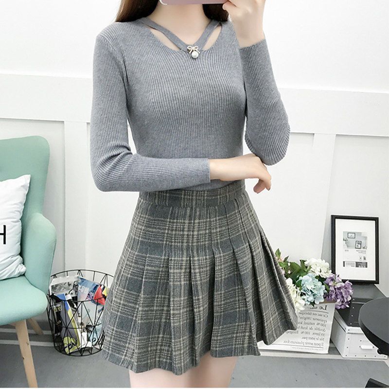 V Yaka Örgü İnce Sadelik Zarif - Winter Clothing Trends incelemesi ve fiyatı