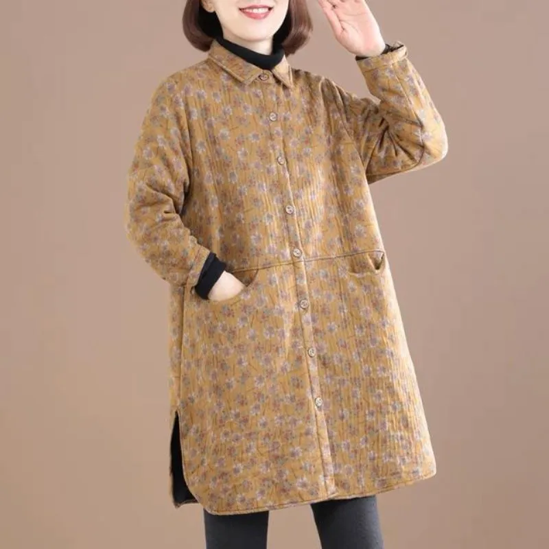 Vintage çiçek baskı kadın ceke - Winter Clothing Trends incelemesi ve fiyatı