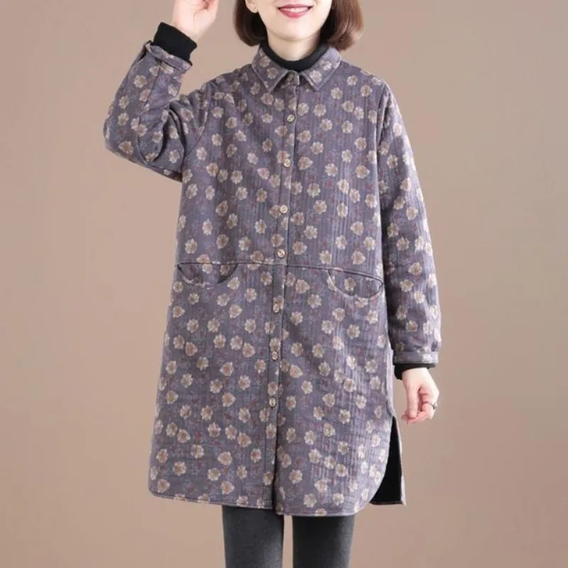 Vintage çiçek baskı kadın ceke - Winter Clothing Trends incelemesi ve fiyatı