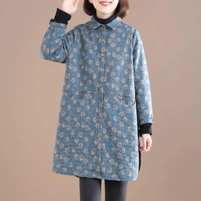 Vintage çiçek baskı kadın ceke - Winter Clothing Trends incelemesi ve fiyatı